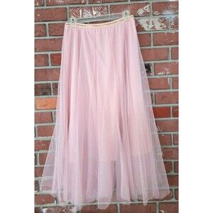 Chicwish XL Pink Chiffon 2 Layer Lined Maxi Skirt Ballet Fairy Whimsigoth Cottag